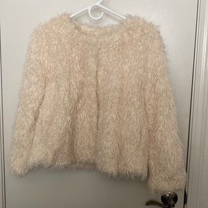 CAbi Faux Fur Cape Jacket